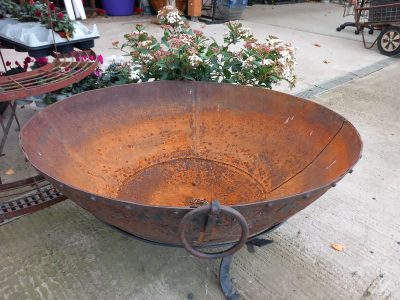 A pre-loved large firepit of height 40cm and diameter 82cm approx. £160 REF Whit 04