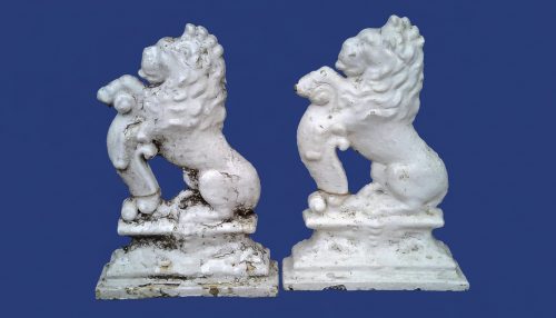 Antique Cast Iron Lion Door Stops