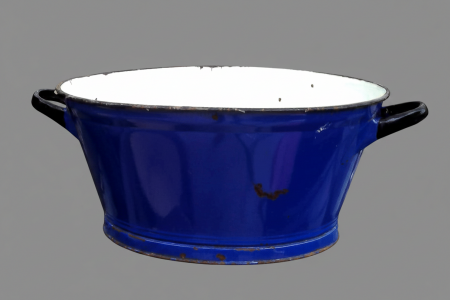 Medium Blue Enamel Tub