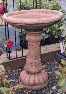Terracota Peacock Bird Bath
