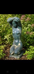 Little Kneeling Lady Vintage Statue